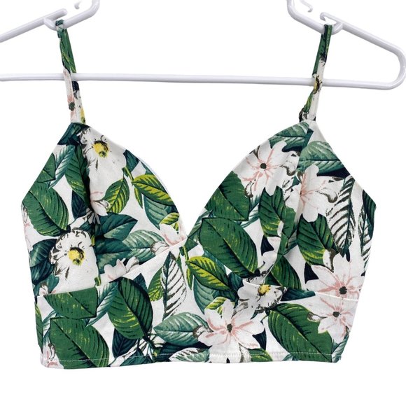 A'Gaci floral skort crop top size small two piece set high waist white green - Picture 9 of 11